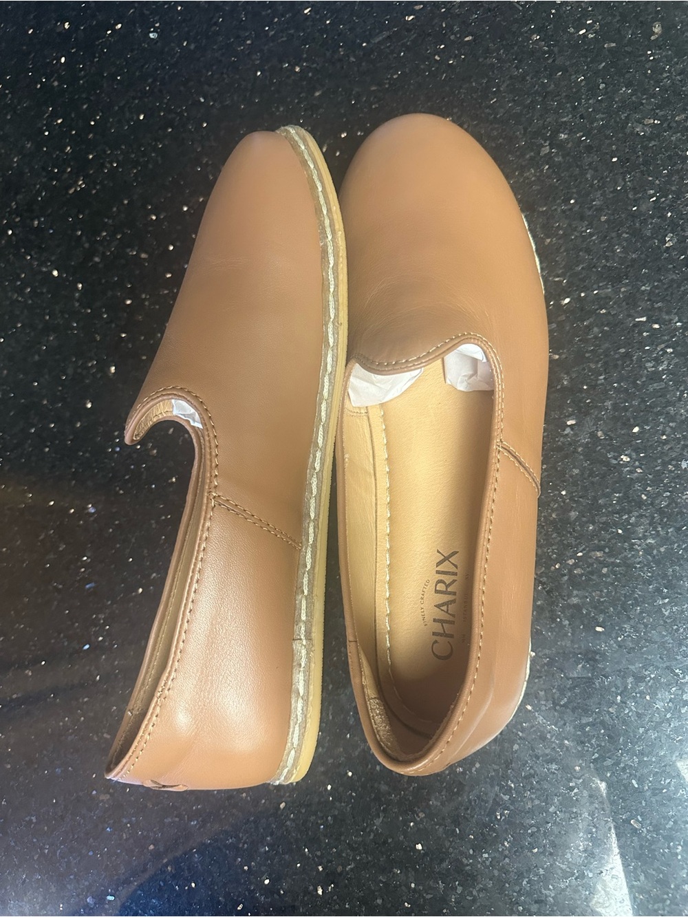 CHARIX Tan Slip-On Flats for Women